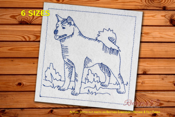 Akita Dog Redwork Design: A Charming Addition