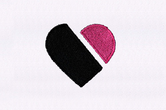 Charming Pink Black Heart: A Versatile Embroidery Design