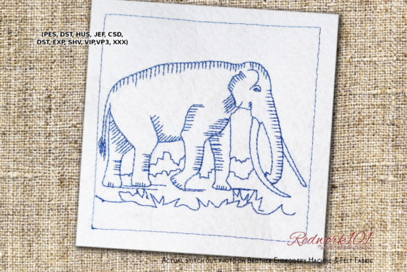 Embroidering the Majestic Straight-tusked Elephant