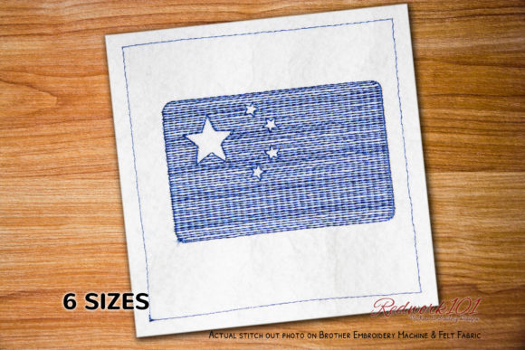 Flag of China Redwork: A Premium Embroidery Design