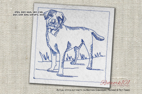 Labrador Dog Redwork: A Versatile Design for Business