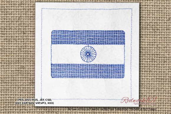 Review: National Flag of India Redwork Embroidery
