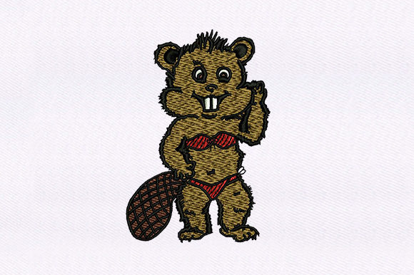 Swimmer Beaver Design for Boutique Apparel