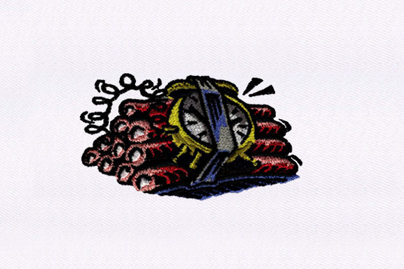 Ticking Time Bomb: A Bold Embroidery Design